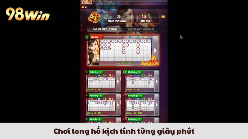 Chơi long hổ kịch tính từng giây phút