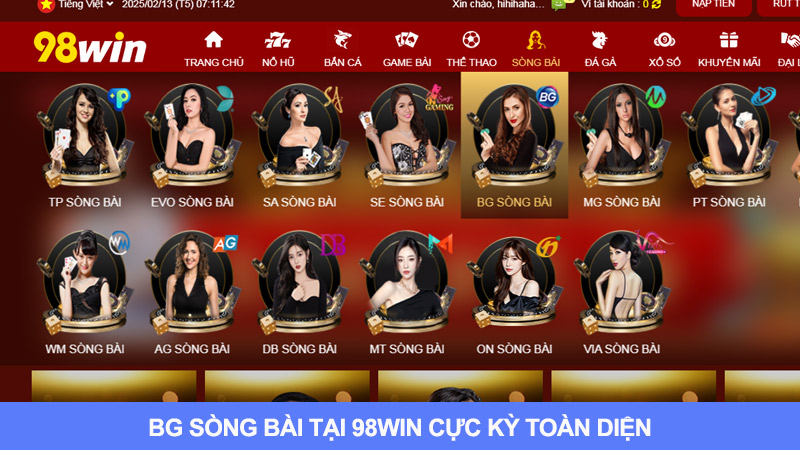 Chơi sòng bài BG tại 98win cực kỳ tốt